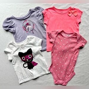 Girls 12M Clothing Lot; Cherokee, Carter’s, Cat & Jack, Imagin 8 Tops & Bodysuit